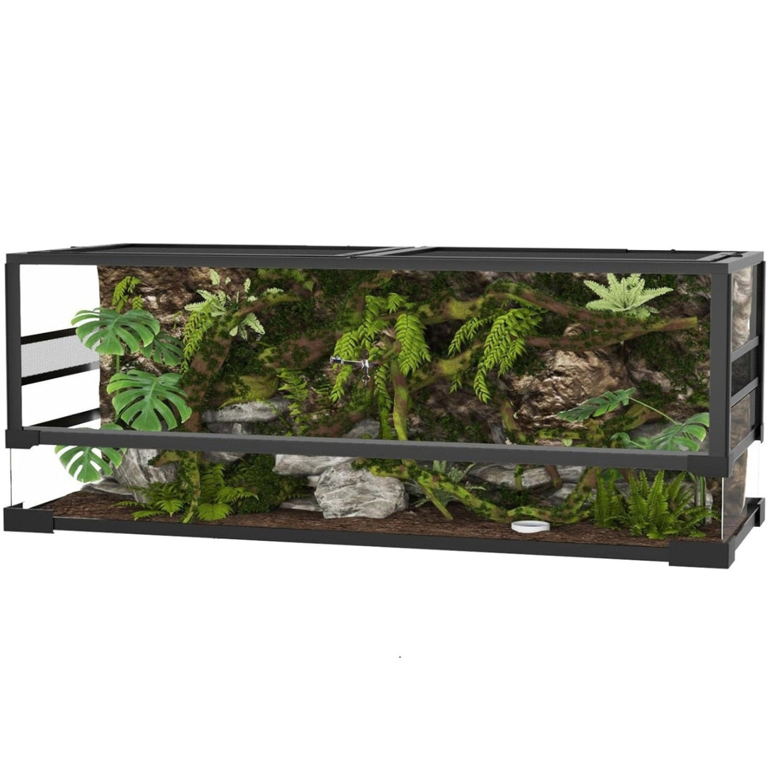 Garvee 67 Gallon Reptile Glass Terrarium, Toughened Glass Reptile Tank with Top & Side Screen Ventilation Reptile Terrarium Sliding Door & Anti Escape for Lizard Snake, 48 x 18 x 18 in