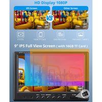 Garvee 165ft Drain Camera, Self-Leveling Snake Camera with Markings, 9" HD LCD Screen, DVR, Adjustable LEDs, 16GB SD Card, IP68 Waterproof for Sewer Inspection