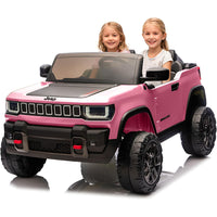 Garvee 24V 2-Seater Electric Ride-On Truck for Kids Ages 3-8 – Licensed 4WD Battery Car with Parental Remote, Wireless Connection Music, LED Lights, 3 Speeds, Gradual Start – Best Toy Vehicle – Pink