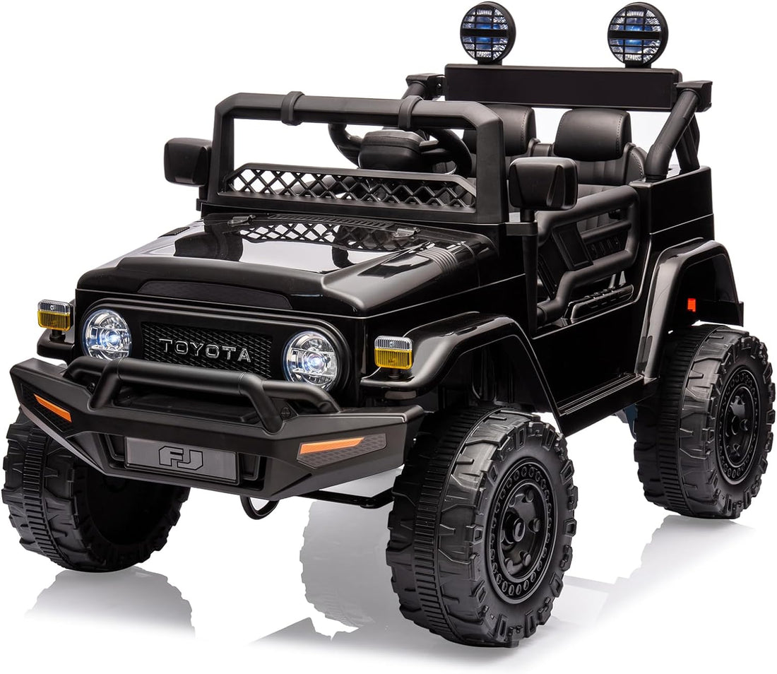 12V Ride on Car for Kids, Licensed Toyota Ride on Truck, Battery Powered Electric Kids Car with Remote Control, Music, LED Lights, Suspension System, Double Doors, Safety Belt,Ride On Toy