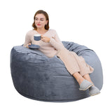 Garvee Giant Bean Bag Chair with Memory Foam + High-Rebound + Dutch Velvet Cover + Plush & Soft Fabric + 4 Ft Size + Perfect for Relaxing & Reading - grey