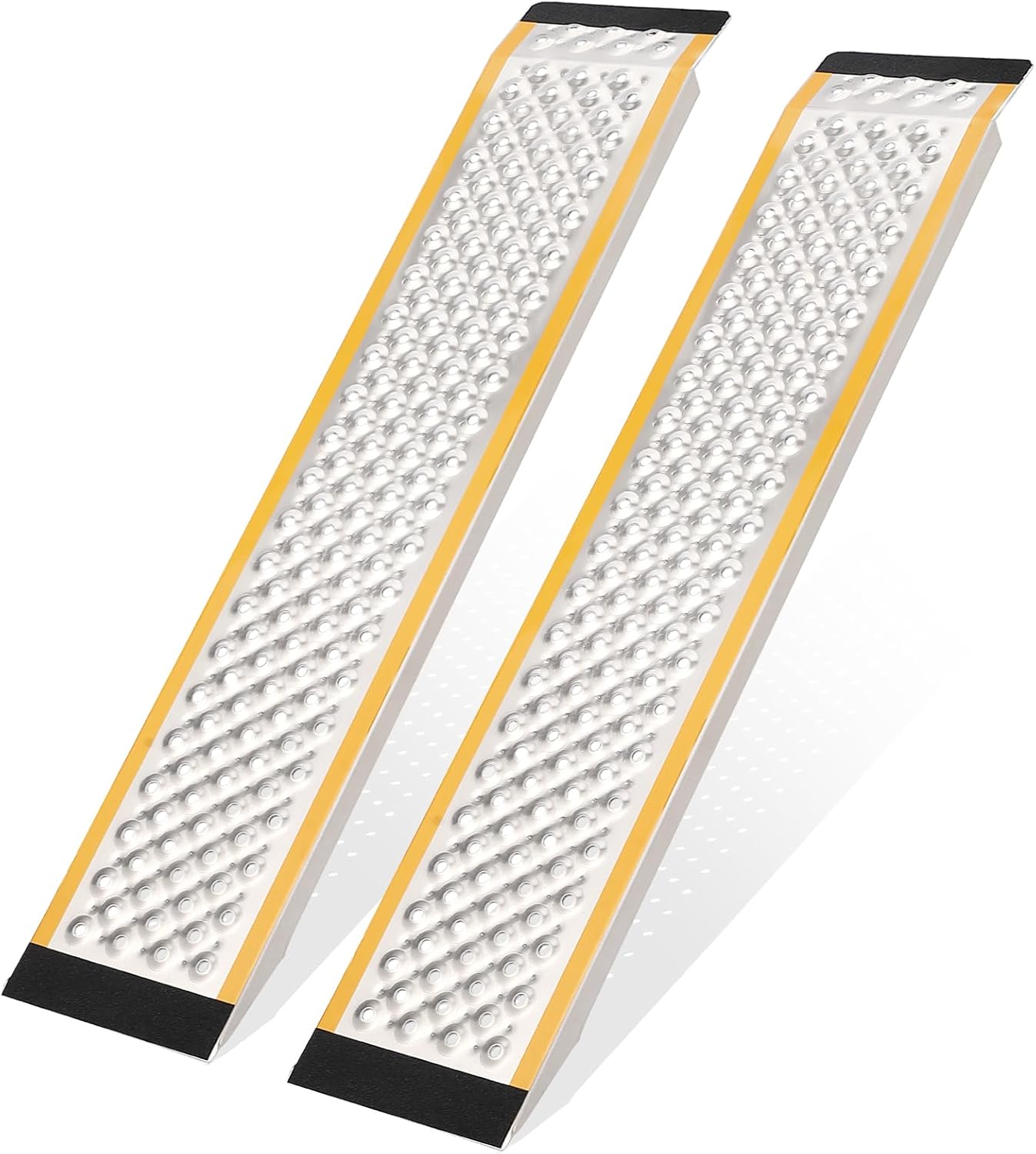 Garvee Aluminum Lawn Mower Ramps 47"x9" Anti-Slip Punch Plate 880 lbs Capacity Lightweight Durable Shed Access