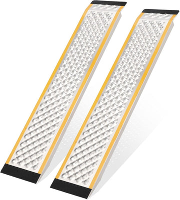 Garvee Aluminum Lawn Mower Ramps 47"x9" Anti-Slip Punch Plate 880 lbs Capacity Lightweight Durable Shed Access