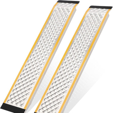 Garvee Aluminum Lawn Mower Ramps 57" Long 9" Wide 1000 lbs Capacity Anti-Slip Punch Plate Surface Lightweight Sturdy Shed Access