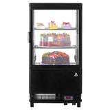 Garvee Refrigerated Display Case, 2.0Cu.Ft, Countertop Pastry Display Case Commercial Display Refrigerator with LED Lighting, Frost-Free Air-Cooling, Locked Door for Bakery - Black