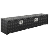 Garvee 60"X18" Heavy Duty Aluminum Tool Underbody Box Waterproof Truck Storage Organizer Chest for Pick Up Truck Bed RV Trailer Black - Black