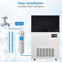 Garvee 90LBS/24H,Ice Machine 110V Ice Machine with 33 LBS Storage Bin, Ideal for Restaurant, Home, Bars, Coffee Shop