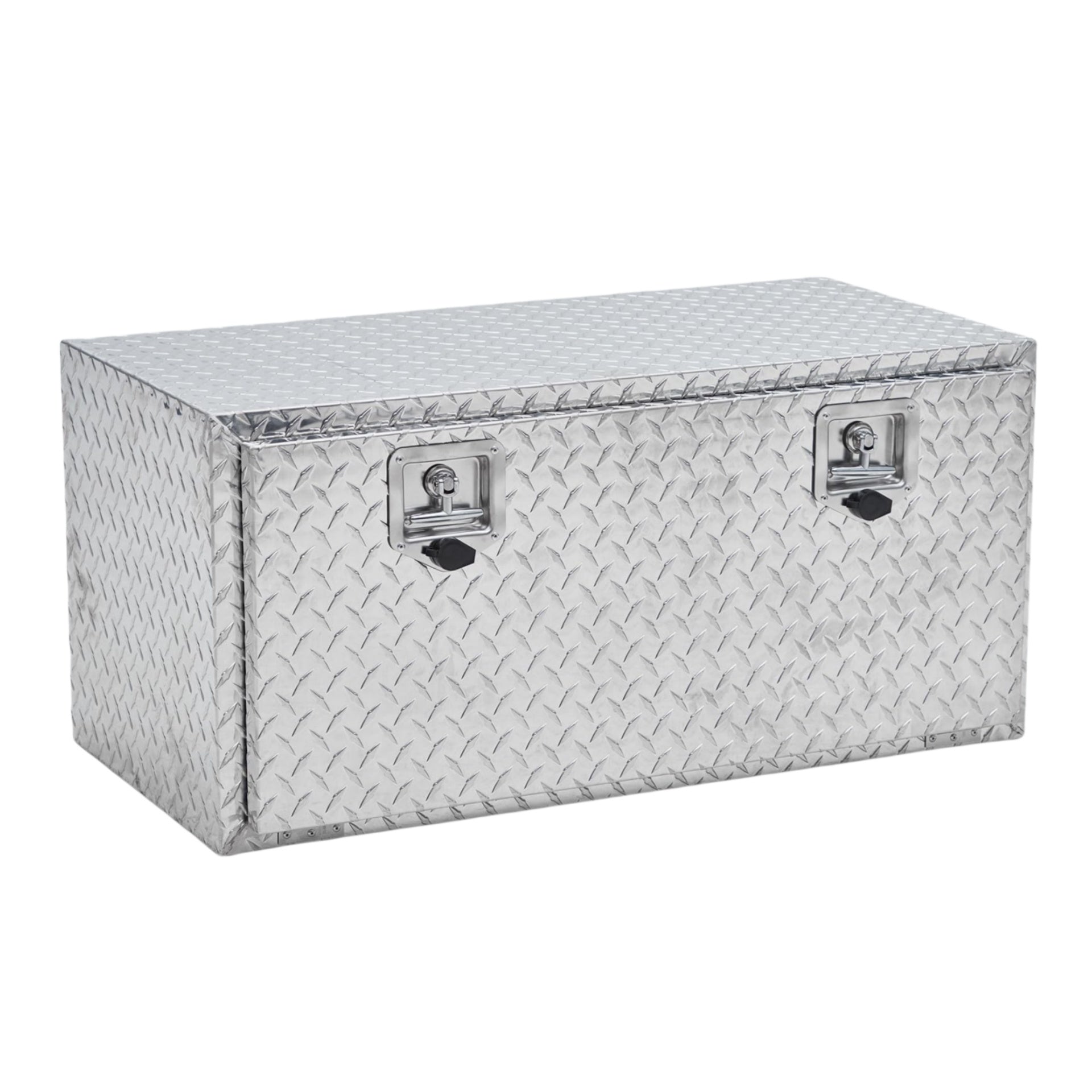 Garvee Aluminum Underbody Truck Box with T-Handle Latch, Waterproof Truck Storage Organizer Chest For Pick Up, RV Trailer, Durable Truck Side Tool Box with a Mesh Pocket-Silver