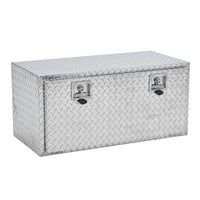 Garvee Aluminum Underbody Truck Box with T-Handle Latch, Waterproof Truck Storage Organizer Chest For Pick Up, RV Trailer, Durable Truck Side Tool Box with a Mesh Pocket-Silver