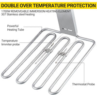 Garvee 22L Electric Countertop Fryer Stainless Steel Deep Fryers, for Restaurant Home Use with Extra Large Frying Basket and Lid