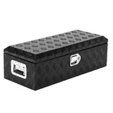 Garvee 20X12 Inch Truck Bed Tool Box, Heavy-Duty Aluminum Diamond Plate Storage Chest, Waterproof with Lock, for Trucks, Trailers, RVs, and Warehouses, Black - Black