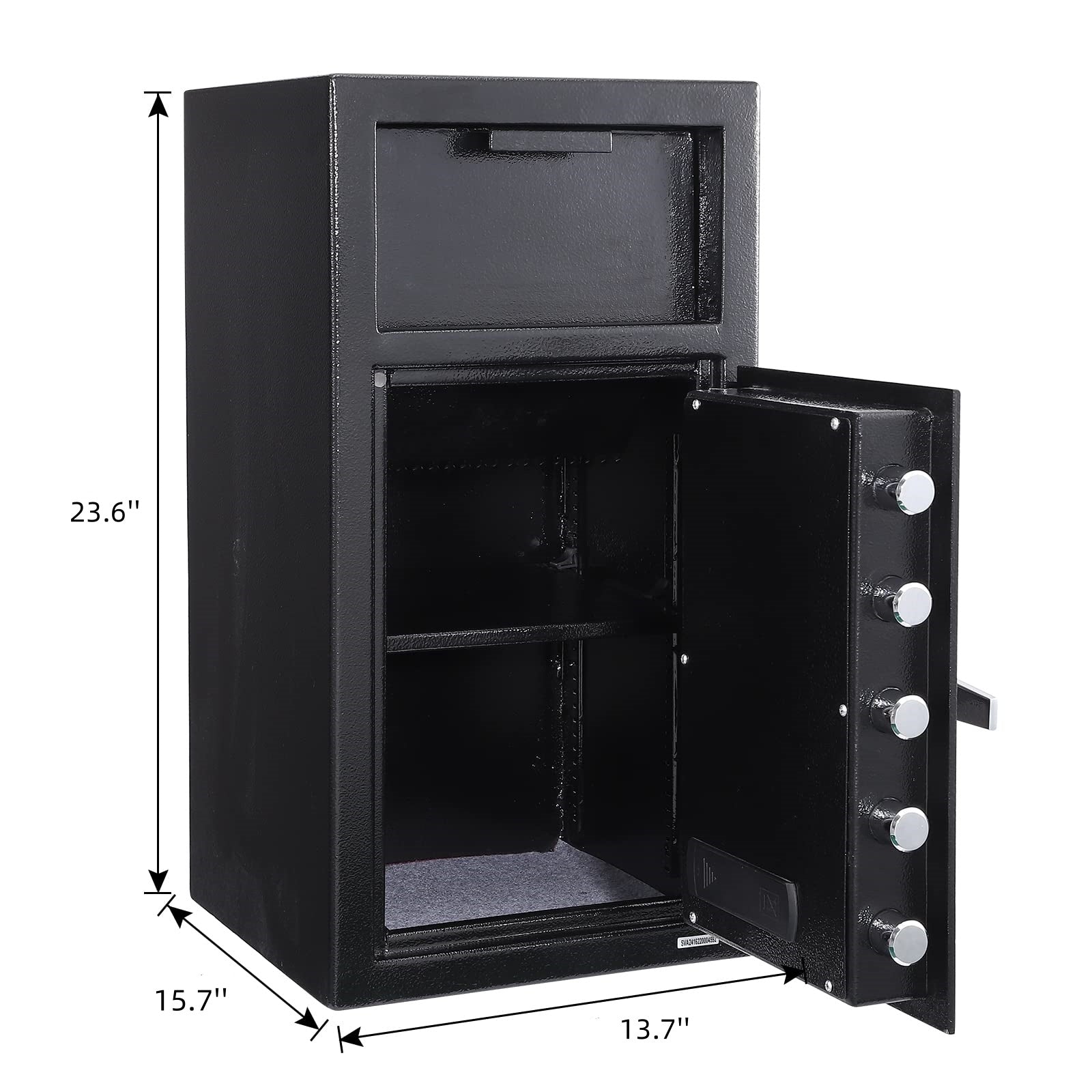 Garvee 2.9 cu.ft Depository Safe Digital Depository Safe Box, Electronic Steel Safe with Keypad, Locking Drop Box with Slot, Metal Lock Box with Two Emergency Keys for Your Valuables, Black