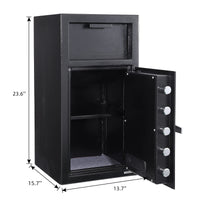 Garvee 2.9 cu.ft Depository Safe Digital Depository Safe Box, Electronic Steel Safe with Keypad, Locking Drop Box with Slot, Metal Lock Box with Two Emergency Keys for Your Valuables, Black