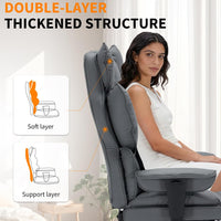 Garvee Ergonomic High-Back Executive Office Chair with Footrest, Padded Adjustable Armrest, Big and Tall Computer Gaming Desk Chair, 400 LBS Capacity, for Heavy People, Long Hours, Gray