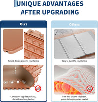 GARVEE 2-Zone Heating Food Mat - 24"X15" Warming Mat for Food Rollable Full-Surface Warmer with 6 Temp Settings & 3H Timer, Anti-Slip Heat-Insulated Pad for Meals (Orange)