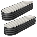 Garvee 2-Pack 4.5'x2'x1' Oval Galvanized Raised Garden Beds Open Base Metal Planters, Tool-Free Assembly, Large Outdoor Planter Boxes, Gray - Gray