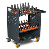 Garvee High Standard Tool Holder CNC Milling Machine Center Collet Chuck Pull Stud Handle Shank Storage Rack Cnc Tool Cart, Efficient Mobile Storage, Durable ABS, Dual Brake System, Grey - Grey