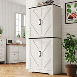 Garvee 70" Kitchen Pantry Storage Cabinet With 4 Doors & 3 Adjustable Shelves, Freestanding Cupboard For Dining Room, Living Room, White, Large Storage Space - White
