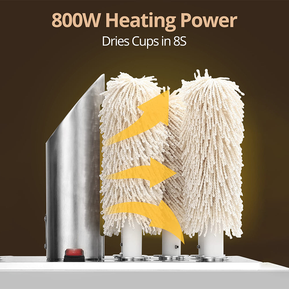 Garvee Commercial Glass Polisher, Electric Wine Glass Washer, 5 Polishing Cloths, Stainless Steel, for Bars, Restaurants, Hotels, Kitchens, Wineries Kitchen,Winery