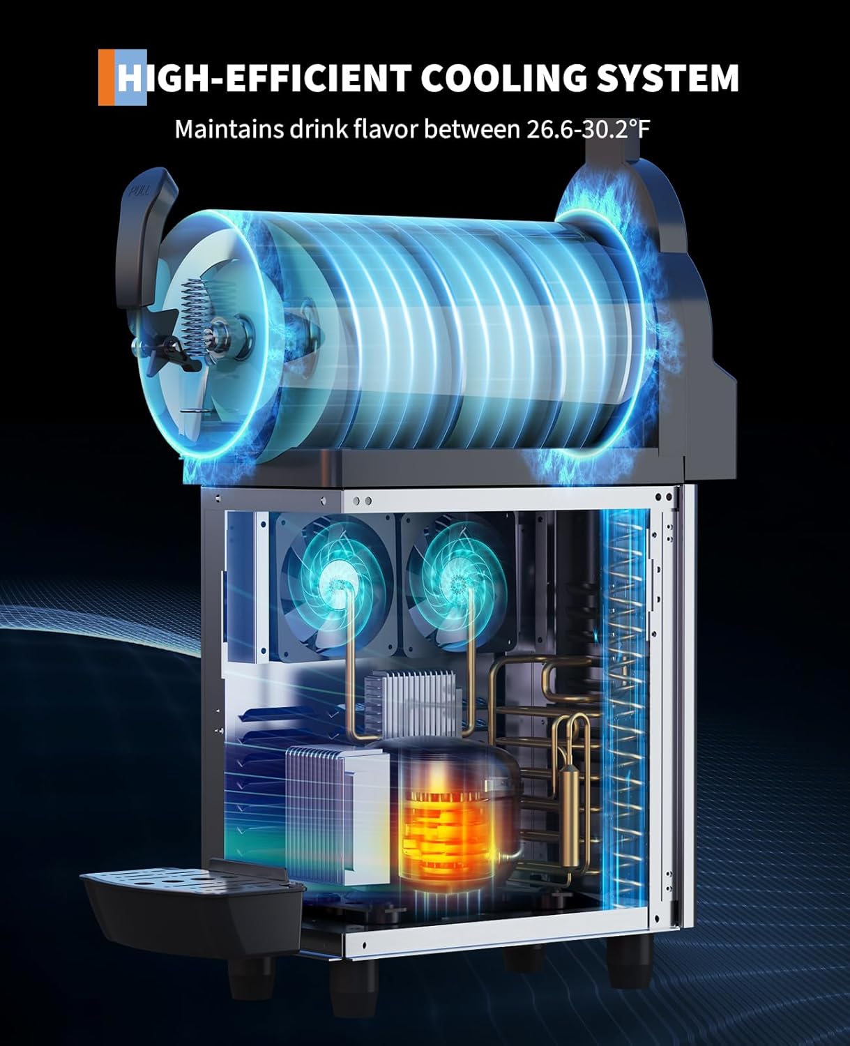 Garvee Commercial Slushy Machine 15L, Stainless Steel Smoothie Frozen Drink Maker with Self-Cleaning Mode, 450W Frozen Drink Machine, Maker Smoothie Machine for Home Party Restaurants Cafe Bars