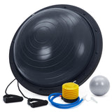 Garvee 23 in Half Balance Ball with Non-Slip Base, Resistance Bands, Pump, Bonus Ball for Home Gym Workouts Black