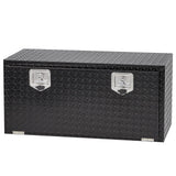 Garvee Aluminum Underbody Truck Box with T-Handle Latch, Waterproof Truck Storage Organizer Chest For Pick Up, RV Trailer, Durable Truck Side Tool Box with a Mesh Pocket-Black - Black