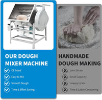 GARVEE 50 QT Commercial Dough Mixer, Professional Pizza Dough Mixer, 110V 2200W Electric Stand Mixer Dough Kneading Machine with 90 Degree Tilt for Bakeries Pizzerias, Silver