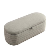 Garvee Upholstered Modern Storage Ottoman Bench Footrest Padded Seat with Safety Hinge for Entryway Dining Room Living Room Grey