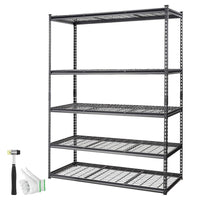 Garvee Storage Shelving Unit, 5-Tier Adjustable Storage Shelves, 60" L x 24" W x 78" H Heavy Duty Garage Storage Shelves, Metal Shelves for Kitchen Pantry Basement Bathroom Laundry