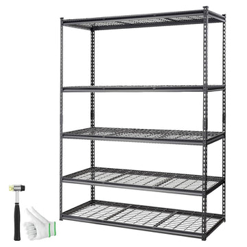 Garvee Storage Shelving Unit, 5-Tier Adjustable Storage Shelves, 60" L x 24" W x 78" H Heavy Duty Garage Storage Shelves, Metal Shelves for Kitchen Pantry Basement Bathroom Laundry