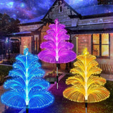Garvee - Luces solares de jardín, luces de medusas con mariposa, lámpara decorativa para árbol de Navidad, impermeable, 7 luces decorativas para exteriores que cambian de color, para patio, jardín