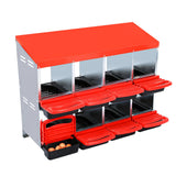 Garvee 10 Holes Nesting Boxes for Chickens, Chicken Coops for 6 Chickens Laying Eggs, 6 Compartments Chickens Egg Laying Nest Boxes, Galvanized Steel 6 Holes Chicken Cage for Hens - Red