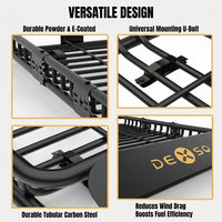 Garvee 51" x 36" x 5" Universal Roof Rack Basket With Waterproof Luggage Bag For SUVs Trucks Vehicles, 51" x 36" x 5", Matte Black