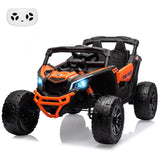 Garvee Ride - P Series: 12V Can-Am Ride-On UTV: Remote Control, Large Seat, Music, LED Lights, Spring Suspension, for Boys & Girls - Orange - Orange