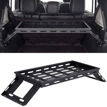 Garvee Rear Trunk Cargo Storage Rack For 2007-2025 Wrangler JK JKU & JL JLU Unlimited 4 DR, Heavy-Duty Carbon Steel, Black, 350LBS Capacity, Easy Installation