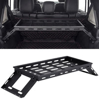 Garvee Rear Trunk Cargo Storage Rack For 2007-2025 Wrangler JK JKU & JL JLU Unlimited 4 DR, Heavy-Duty Carbon Steel, Black, 350LBS Capacity, Easy Installation