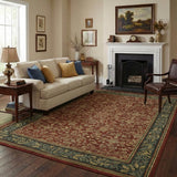 Garvee 5x7 Washable Area Rugs Boho Vintage Non Slip Low Pile Stain Resistant Indoor Soft Large Throw Carpet Red - Red