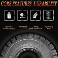 Garvee 6.50-10 Heavy Duty Forklift Tire 10 Ply Tube Type Industrial Durable Black