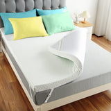 Garvee Mattress Topper Full, 3 Inch Dual Layer Memory Foam Mattress Topper with Bamboo Cover, Medium Firm Bed Topper for Pressure Relieving - White - 3F