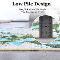 Garvee Runner Rugs 2x6 Green Hallway Rug Washable Rug Modern Living Room Rug Abstract Bedroom Carpet Colorful Rug Laundry Rug Low Pile Contemeprary Area Rugs Non Slip Floor Cover