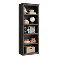 Garvee 5 Tier Bookcase, Farmhouse Book Shelf with Storage, 67.4 Inch Tall Open Display Bookshelves, Wooden 5 Shelf Bookcase for Living Room, Bedroom-Oak