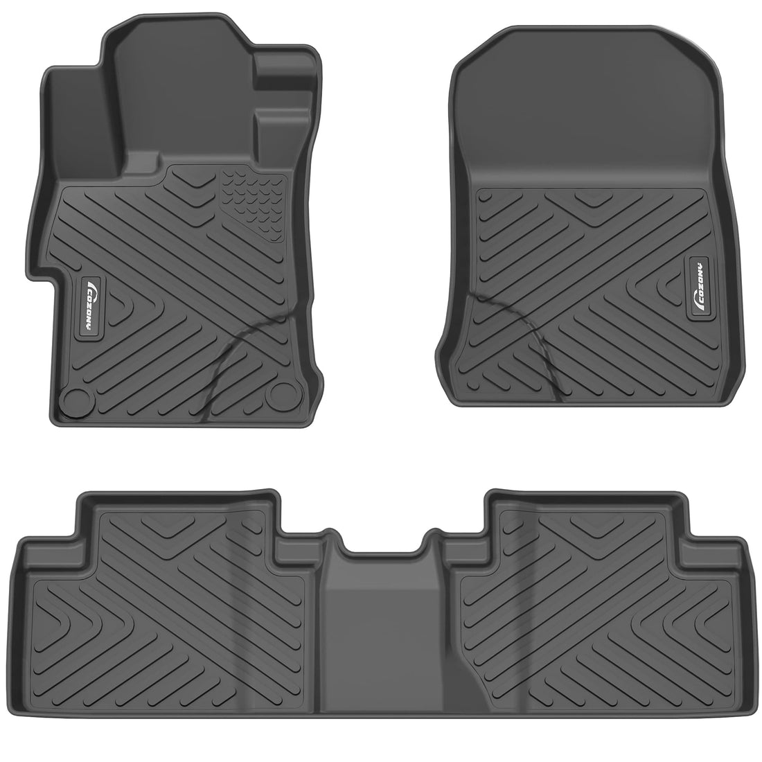 Floor Mats Compatible with 2012-2015 Honda Civic, TPE All Weather Custom Fit Front 1st & 2nd Row Floor Liner