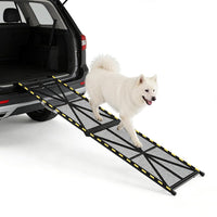 Garvee 63"×20" Portable Dog Ramp for Cars,  Heavy Duty Steel Folding Pet Ramp for Large Dogs with Anti-Slip Mesh Incline Access Car Ramp for SUV/Truck/RV, Outdoor Dog Ramp 300 lbs Capacity