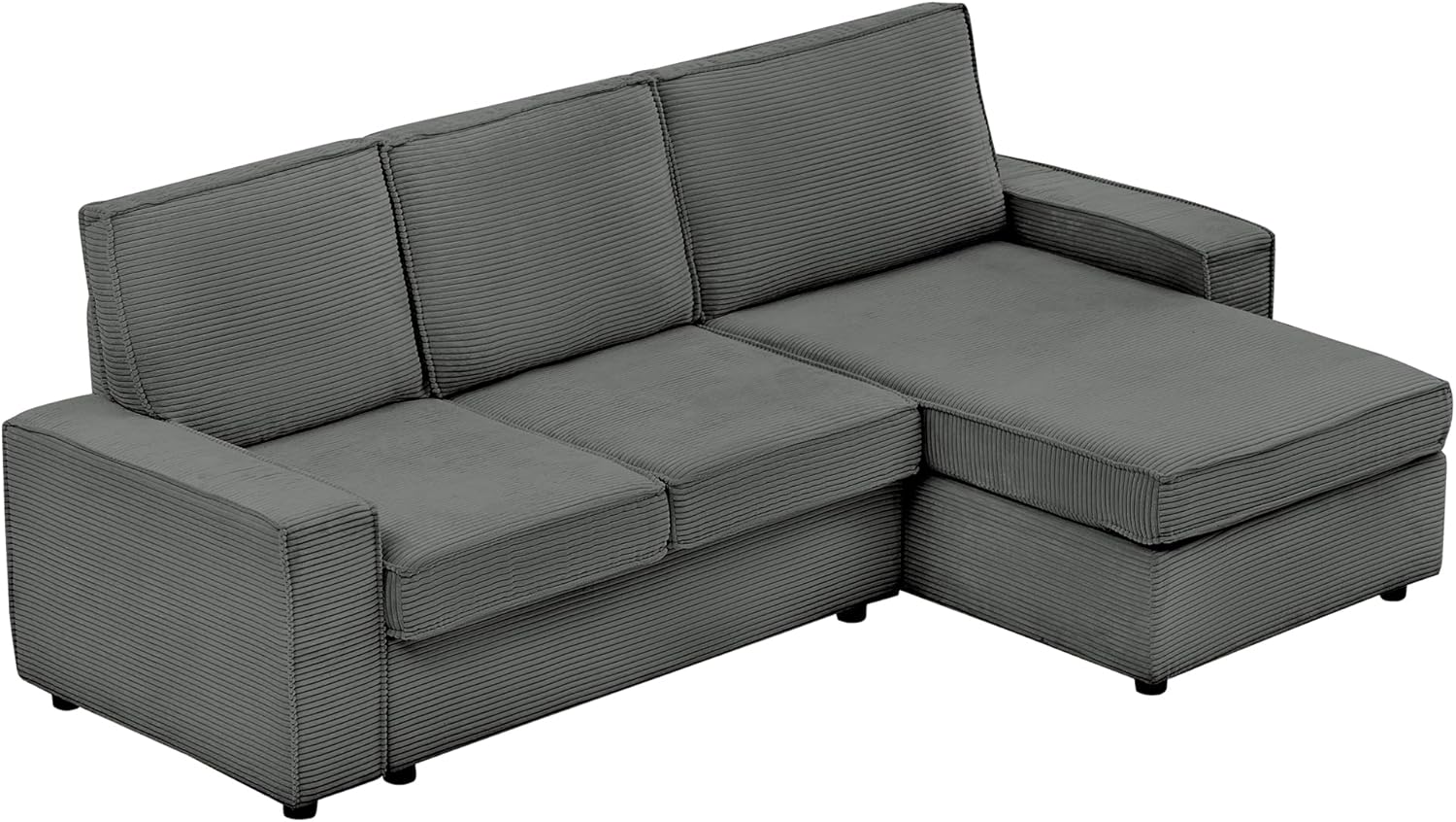 Garvee 95" Modern Kids L-Shaped Modular Sectional Sofa Deep Seated Comfy Cloud Couch with Chaise, Gray