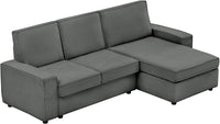 Garvee 95" Modern Kids L-Shaped Modular Sectional Sofa Deep Seated Comfy Cloud Couch with Chaise, Gray