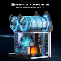 Garvee Commercial Slushy Machine 15Lx2, Stainless Steel Double Tank Frozen Drink Machine with Self-Cleaning Mode, 900W Maker Smoothie Machine for Supermarkets Cafes Restaurants Bars Home Use