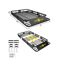Garvee 64" x 39" x 6“ Universal Roof Rack Basket, Waterproof Luggage Bag for SUVs, Trucks, Vehicles, 200 Lbs Capacity, Black