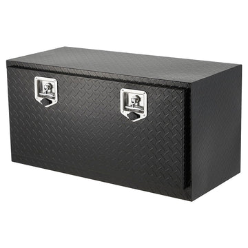 Garvee 36"X18" Underbody Truck Box, Pickup Storage Box,Heavy Duty Aluminum Diamond Plate Tool Box with Lock and Keys,Waterproof Trailer Storage Box with T-Handle for Truck,Van,Trailer