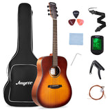 Garvee Acoustic Guitar,41"Acoustic Guitar Kit Full Size Dreadnought Acustica Guitarra Bundle for Beginner Adult Teen with Gig Bag, Tuner, Strap, Strings, Picks, Capos,Right Hand,Sunburst - Sunburst