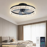 Garvee Ceiling Fan with Lights, Low Profile Ceiling Fan with APP& Remote Control, Reversible 6-Speeds Flush Mount Three-Color LED Ceiling Fan Light, Dimmable Smart Lights Flush Mount - 22" Black